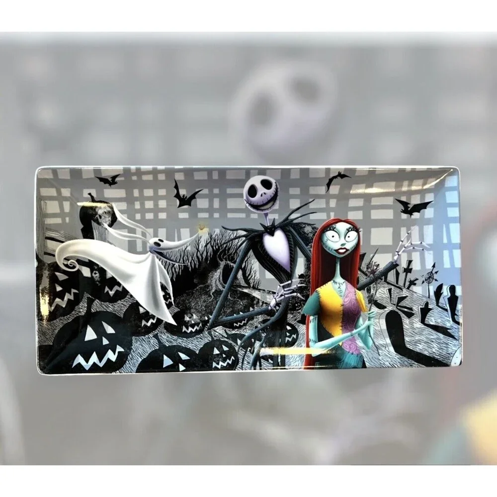 Disney Nightmare Before Christmas Color Ceramic Tray Platter Jack Sally Zero NEW